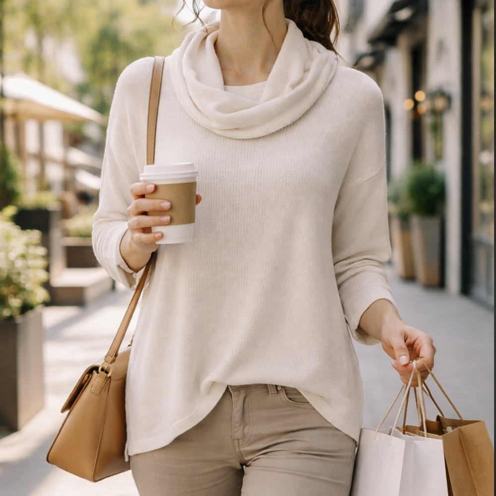 J.Jill Wear Ever Collection Minimalist Cowl‎ Neck Pullover – Size L